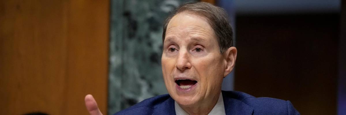Sen. Ron Wyden speaks during a hearing