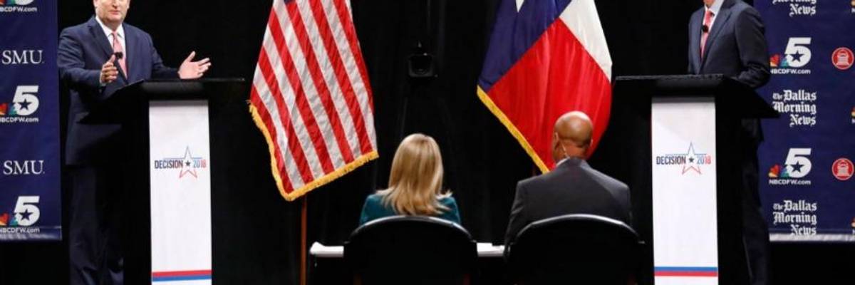As Polls Show Toss-Up Over Texas Senate Seat, Cruz Uses First Debate to Attack O'Rourke's Increasingly Popular Progressive Proposals