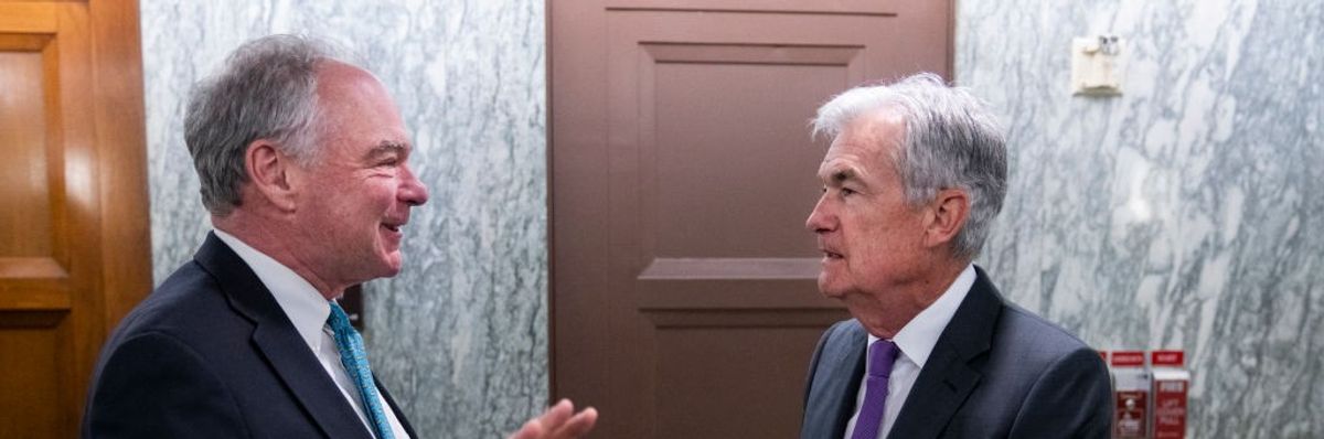 Sen. Tim Kaine and Fed Chair Jerome Powell