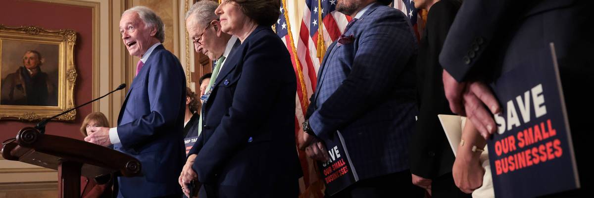 Senate Democrats Hold Press Conference To Highlight How Tariffs Affect Small Businesses