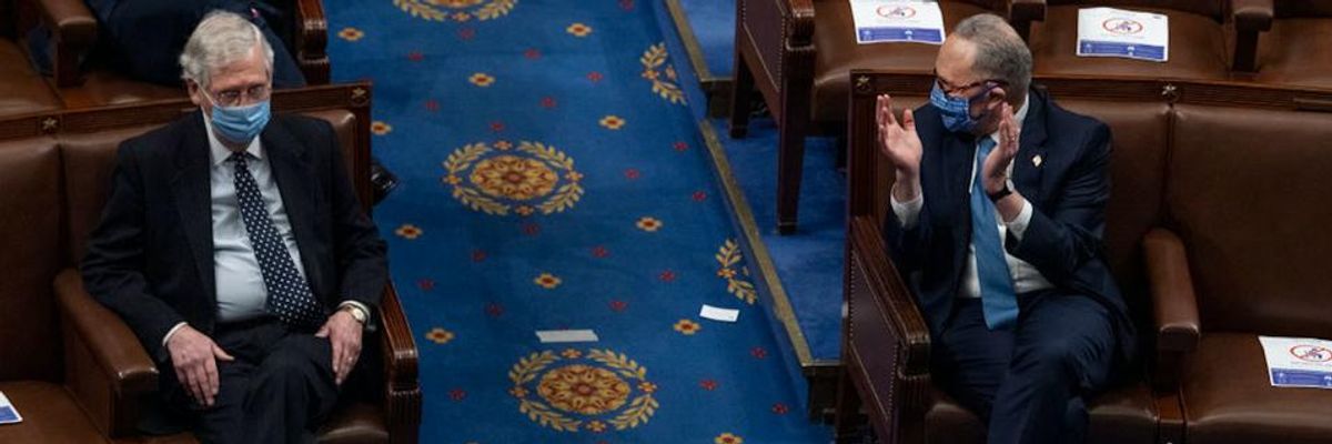 As House Sends Impeachment Article, Schumer and McConnell Told to 'Remove Seditious Senators' From Trump Trial