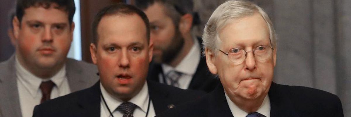 'He's Desperate': Trump Rants About Impeachment 'Con Job' as McConnell Admits He Doesn't Have Votes to Block Witnesses