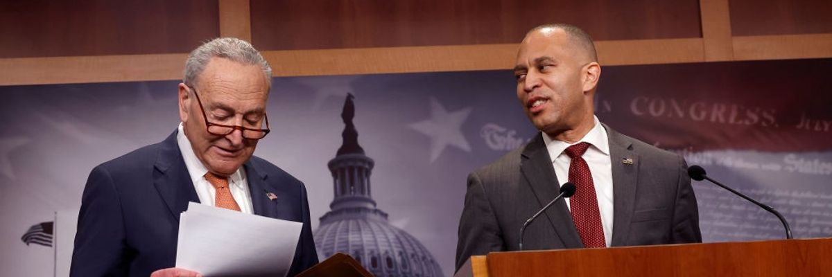 Senate Minority Leader Chuck Schumer and House Minority Leader Hakeem Jeffries