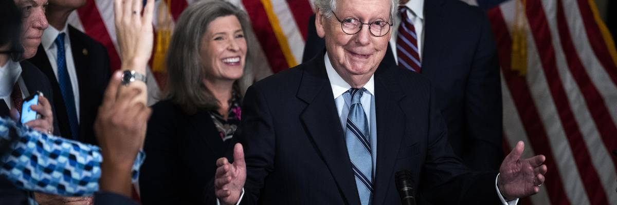 Senate Minority Leader Mitch McConnell (R-Ky.) conducts a news conference in the U.S. Capitol on Tuesday, September 20, 2022.