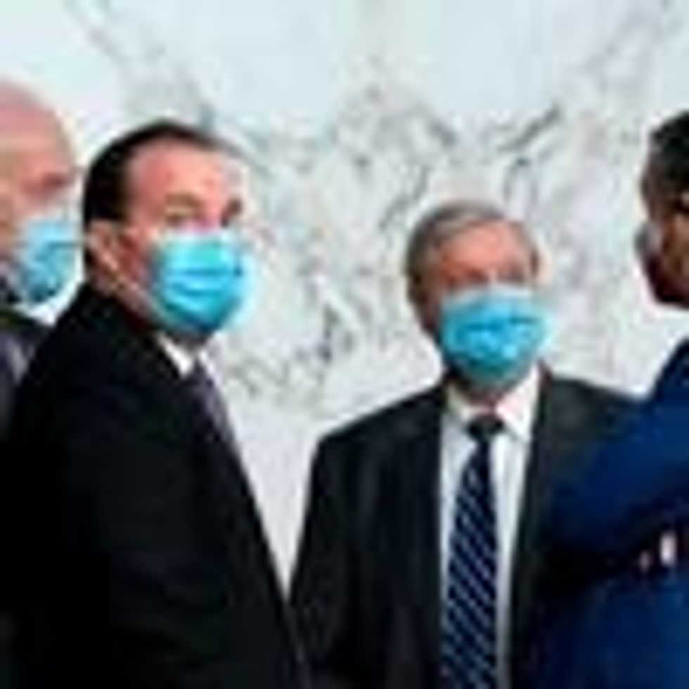 Senate Republicans huddle in the upper chamber.