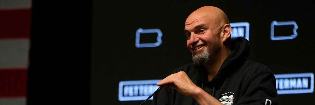 Senator-elect John Fetterman speaks to supporters