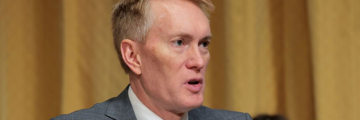 Senator James Lankford, Republican of Oklahoma, speaks during a hearing
