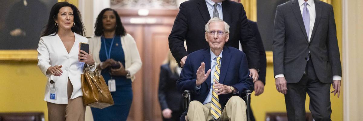 Senator Mitch McConnell Returns To Capitol Hill After Months-Long Absence