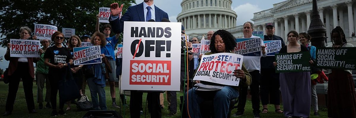 Senator Warren Holds A Press Conference On Social Security