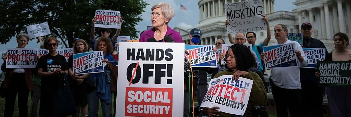 Senator Warren Holds A Press Conference On Social Security