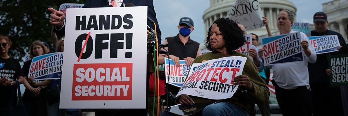 Senator Warren Holds A Press Conference On Social Security