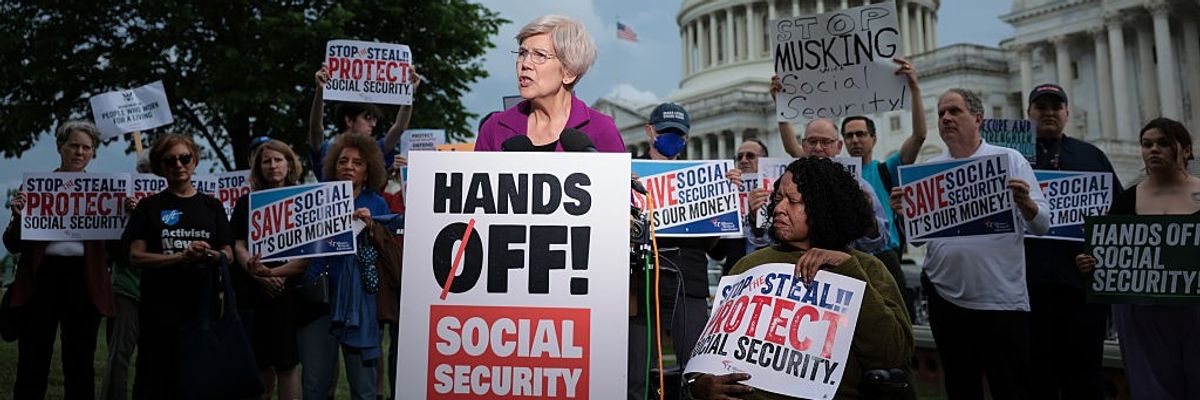 Senator Warren Holds A Press Conference On Social Security
