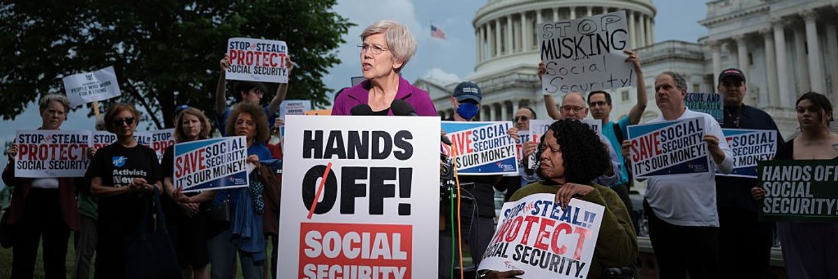 Senator Warren Holds A Press Conference On Social Security