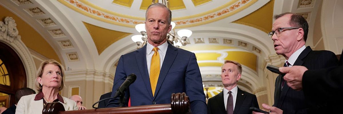 Senators Speak To The Press After Meeting For Weekly Policy Luncheons