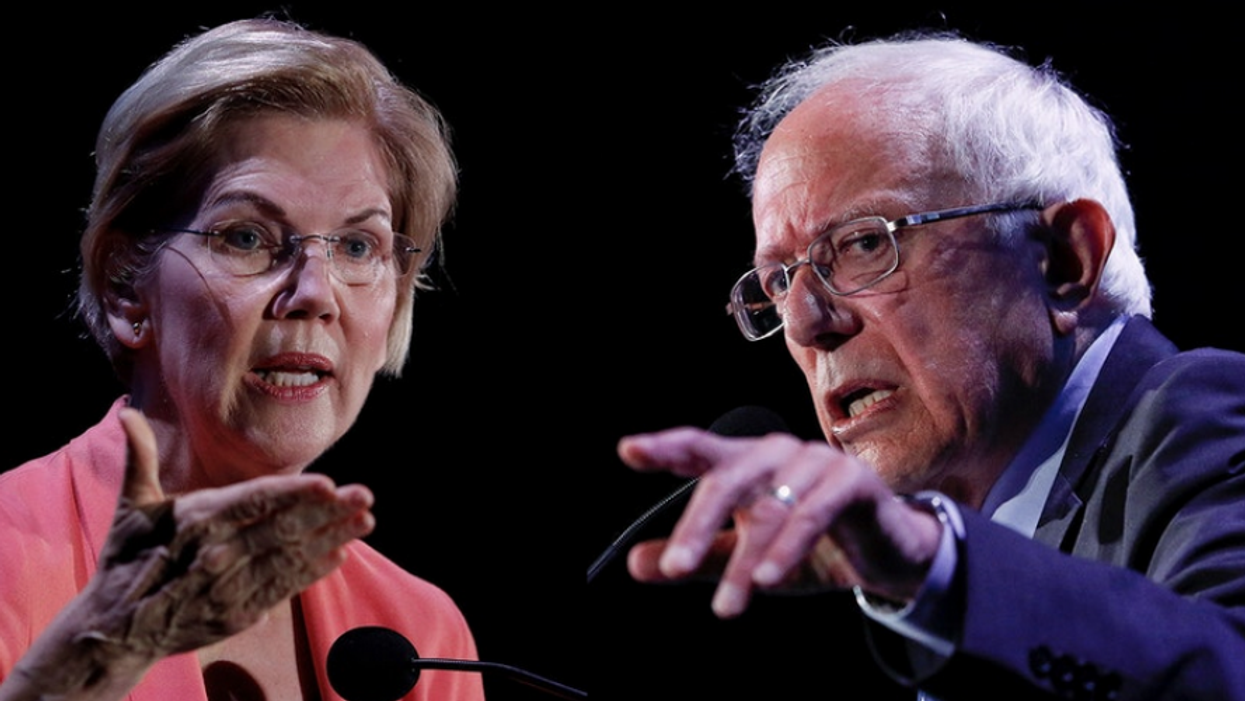 Sens. Elizabeth Warren and Bernie Sanders