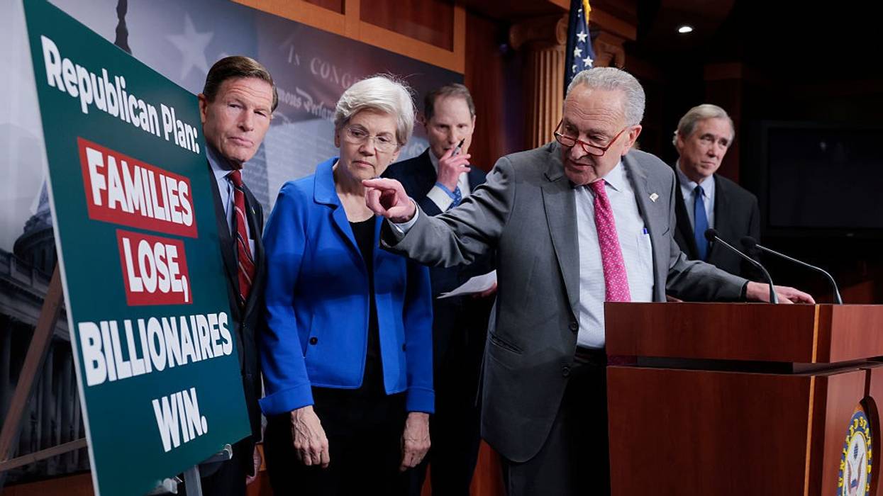 Sens. Elizabeth Warren and Chuck Schumer