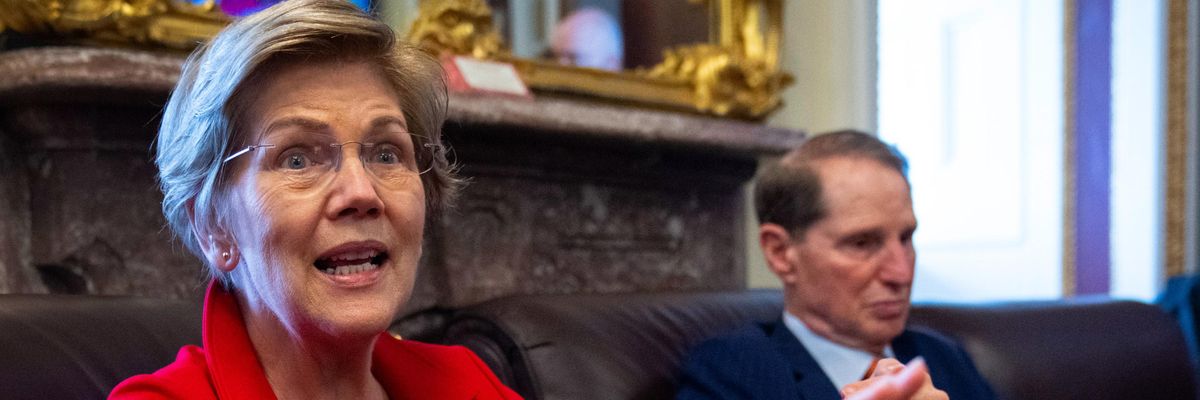 Sens. Warren and Wyden speak to reporters