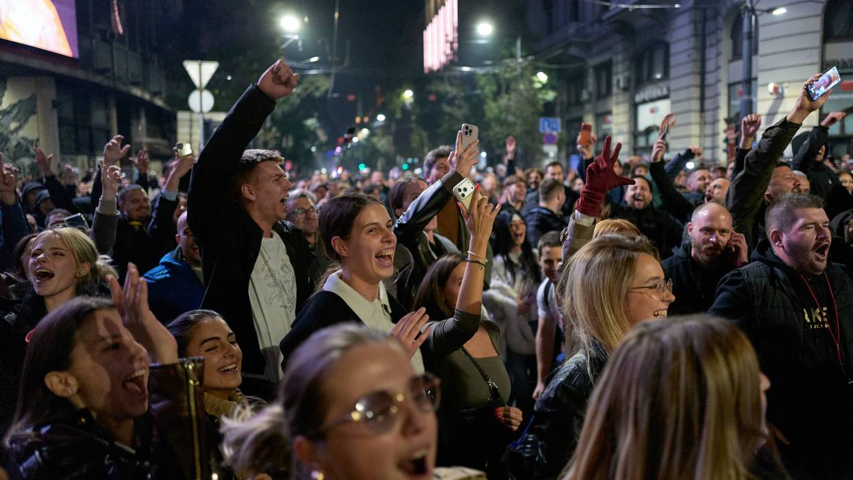 Serbians celebrate Student List victory