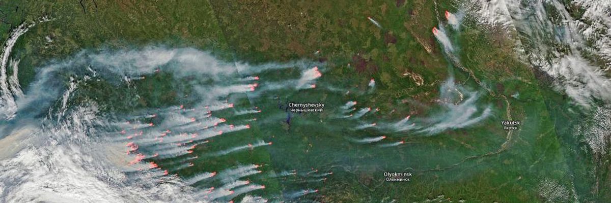 Satellite Images Ignite Alarm Over 'Unprecedented' Scale and Planet-Heating Emissions of Raging Arctic Wildfires