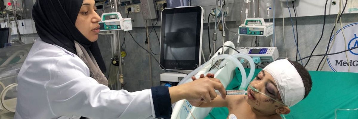 Severely injured 9-year-old Palestinian boy is the only surviving member of his family