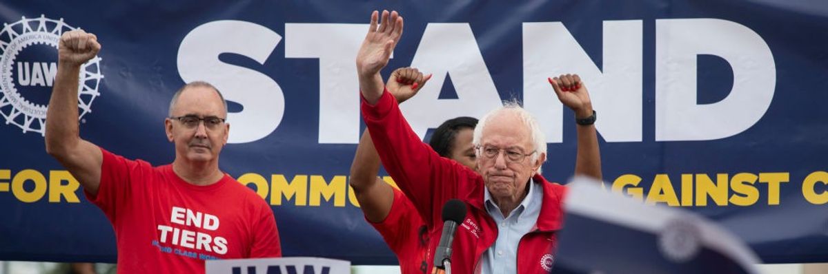 Shawn Fain and Bernie Sanders