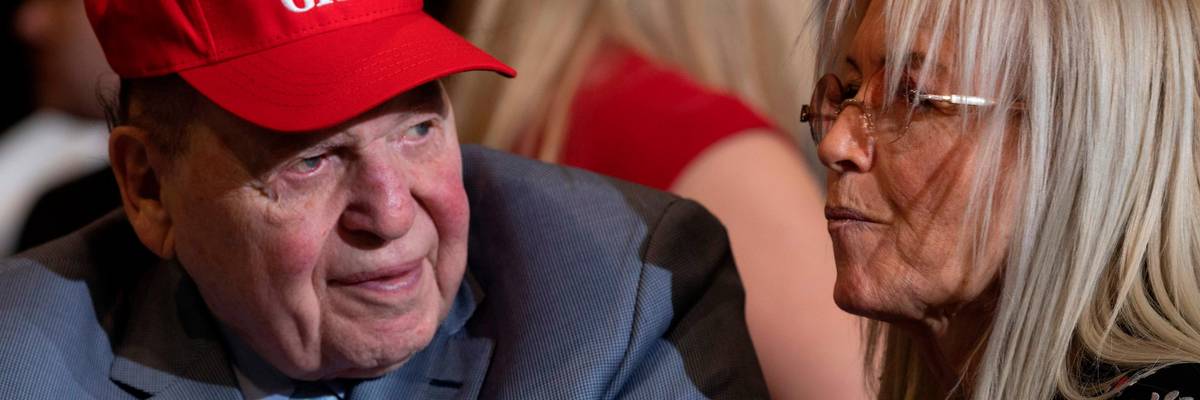 Sheldon Adelson attends a Trump rally