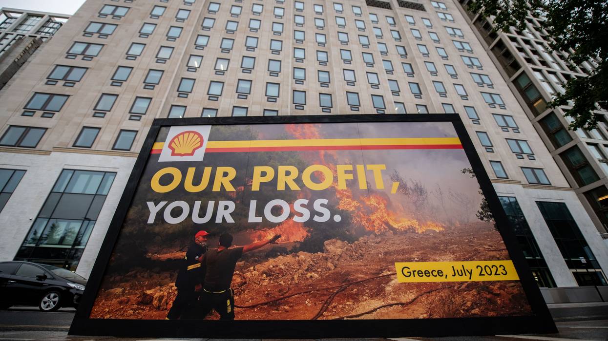 Shell protest billboard.