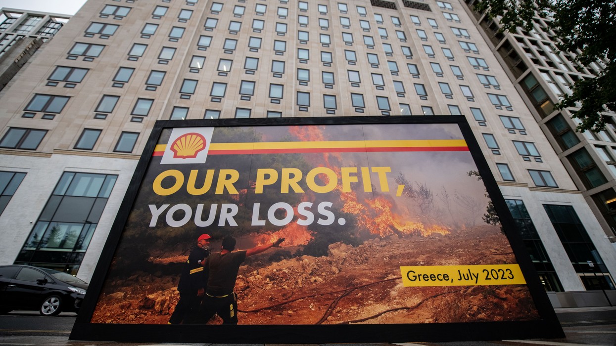 Shell protest billboard.