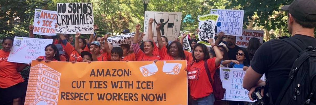 Decrying Low Wages, Poor Working Conditions, and Support for ICE, Labor Advocates Call for Prime Day Boycott as Amazon Workers Walk Out