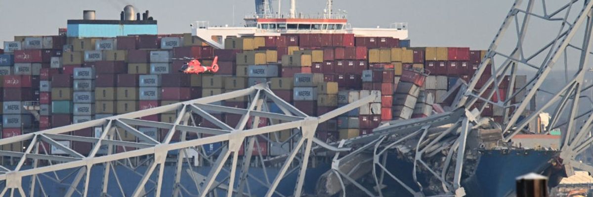Ship hits bridge in Baltimore