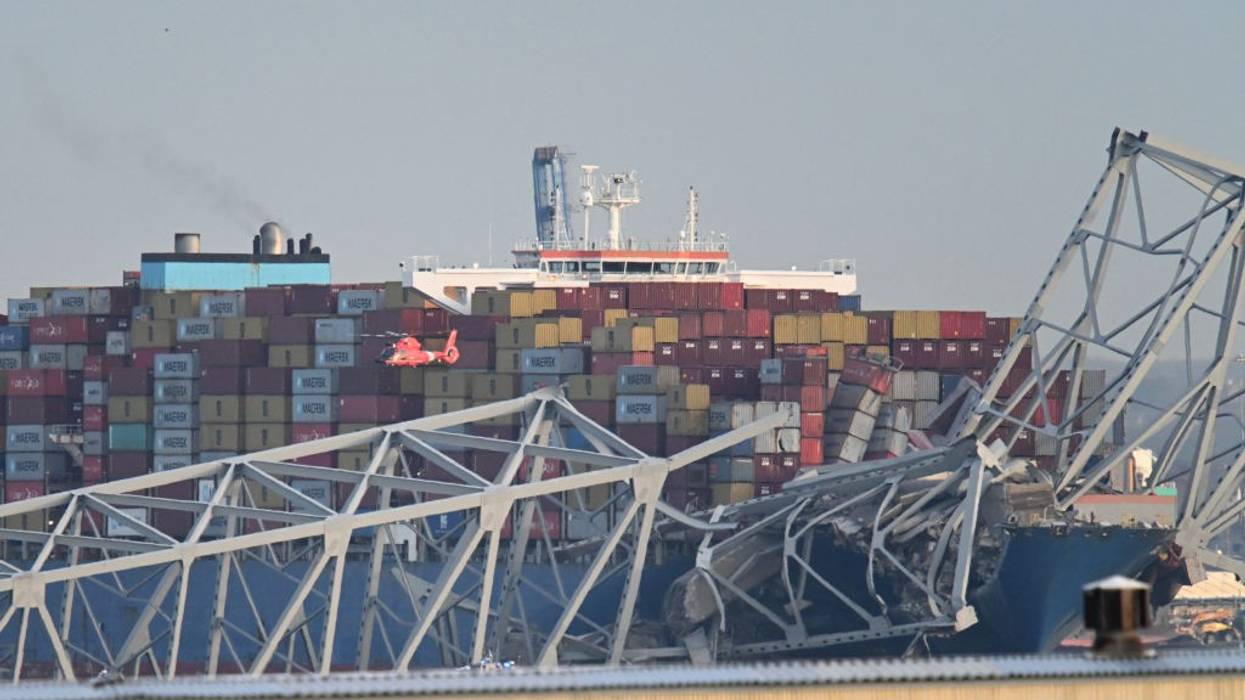 Ship hits bridge in Baltimore
