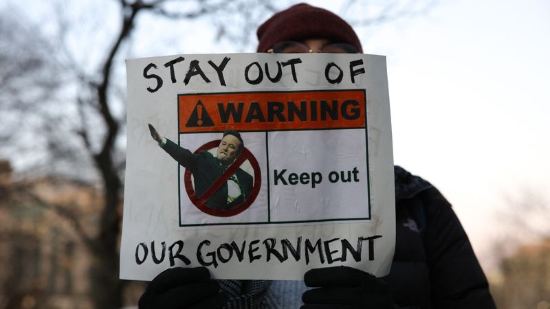 Sign protesting Elon Musk.