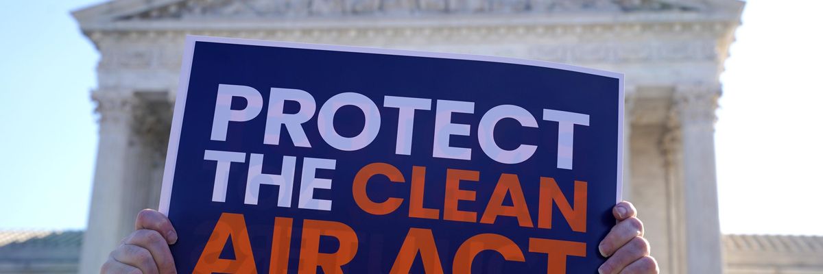 Sign that says "Protect the Clean Air Act"