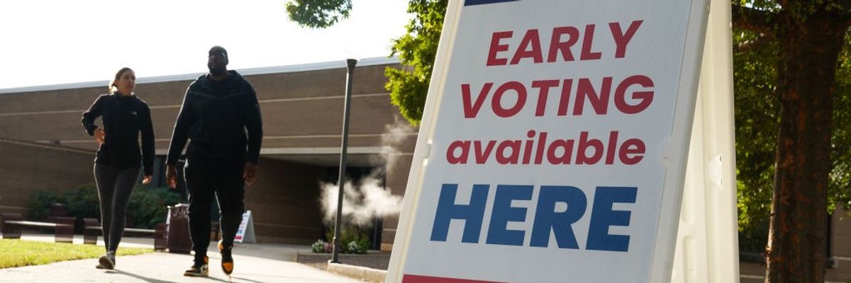 Signs direct people where to go to cast their votes