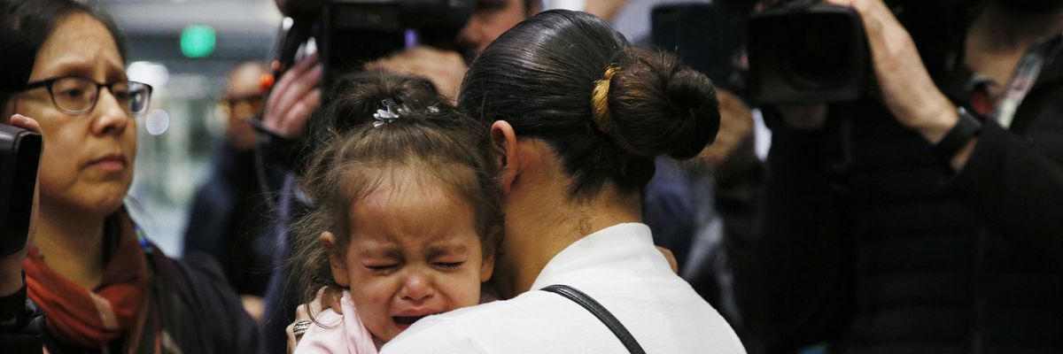 Sindy Flores is reunited with her daughter Juliet at San Francisco International Airport