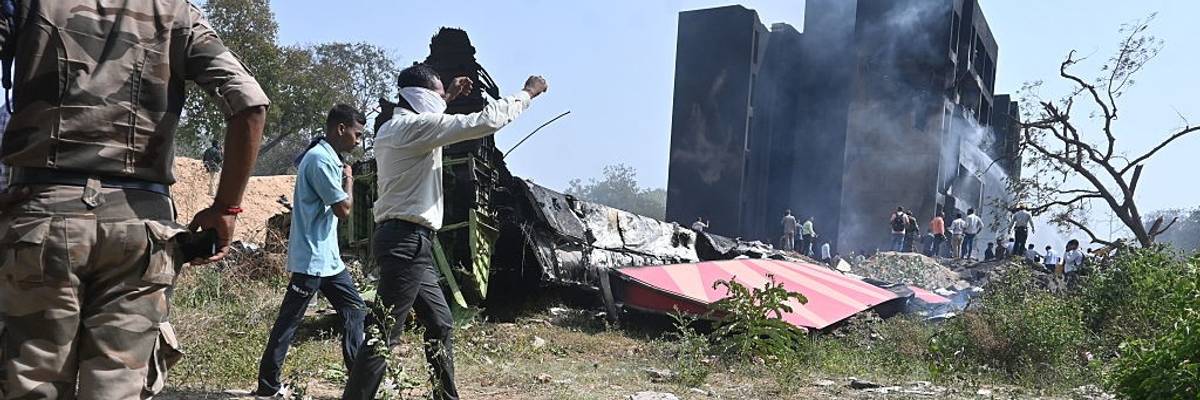 Site of Boeing jet crash in India