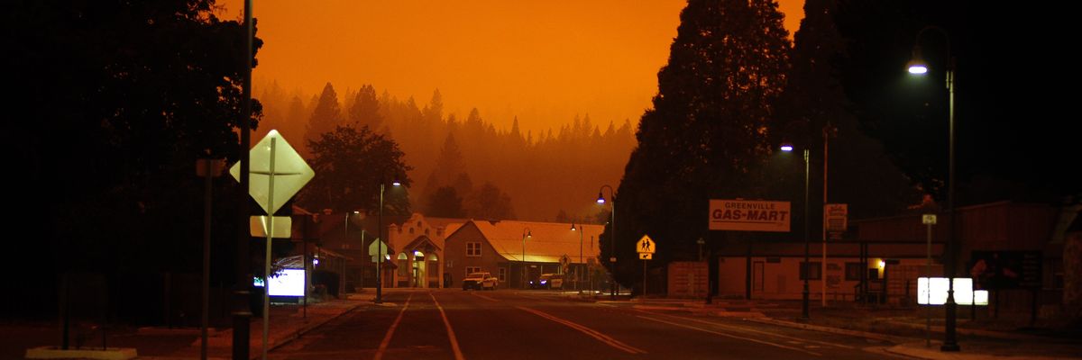 Sky turns orange with smoke haze from the Dixie Fire
