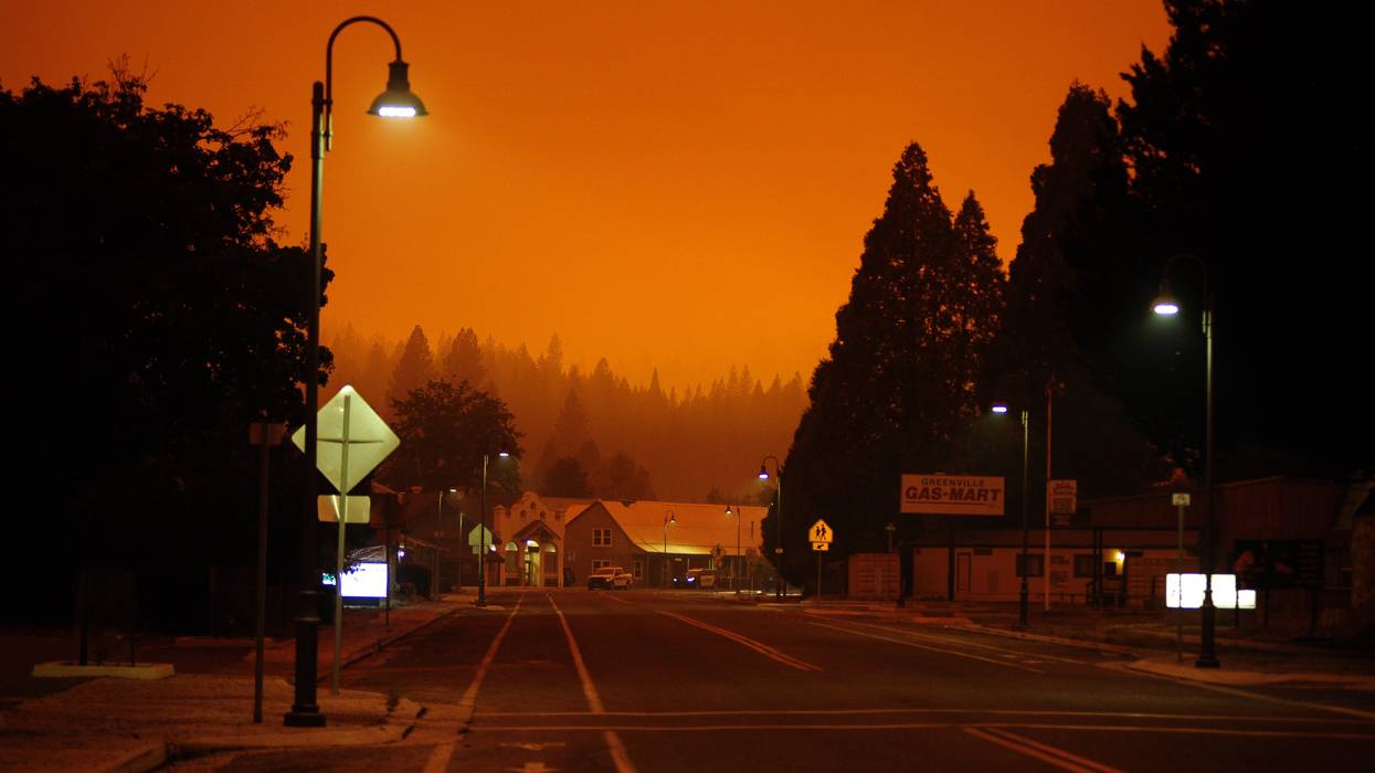 Sky turns orange with smoke haze from the Dixie Fire