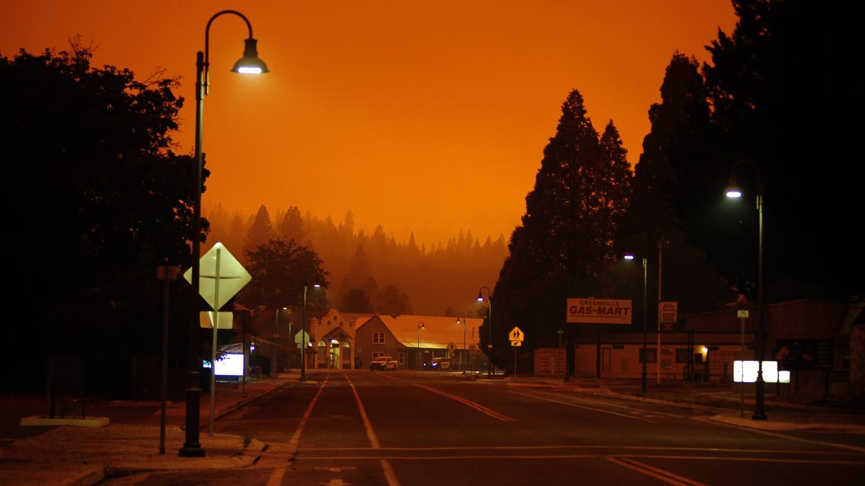 Sky turns orange with smoke haze from the Dixie Fire