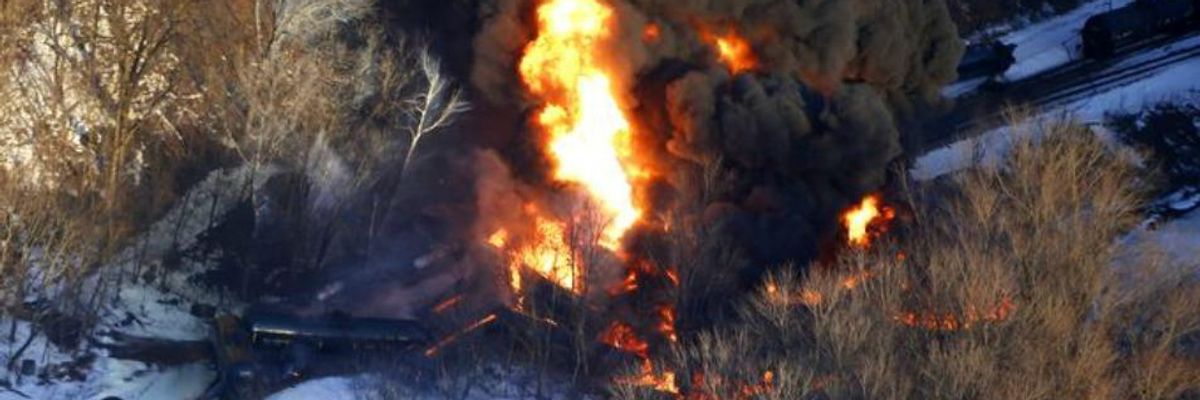 In Illinois, Flames and Clouds of Smoke Signal Yet Another 'Bomb Train' Disaster