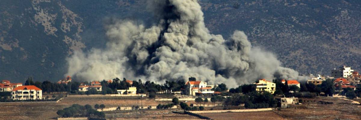 Smoke billows from targeted areas after Israeli airstrikes on southern Lebanon