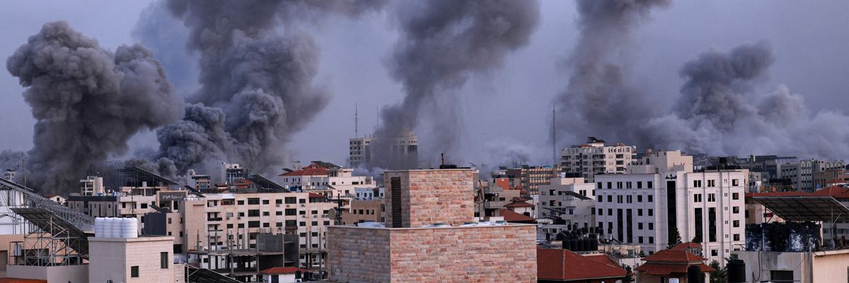 Smoke from Israeli airstrikes