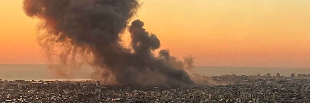 Smoke rises above Beirut's southern suburbs