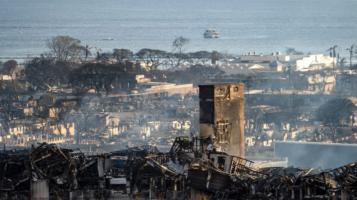 Smoke rises following the wildfires in Lahaina, Hawaii