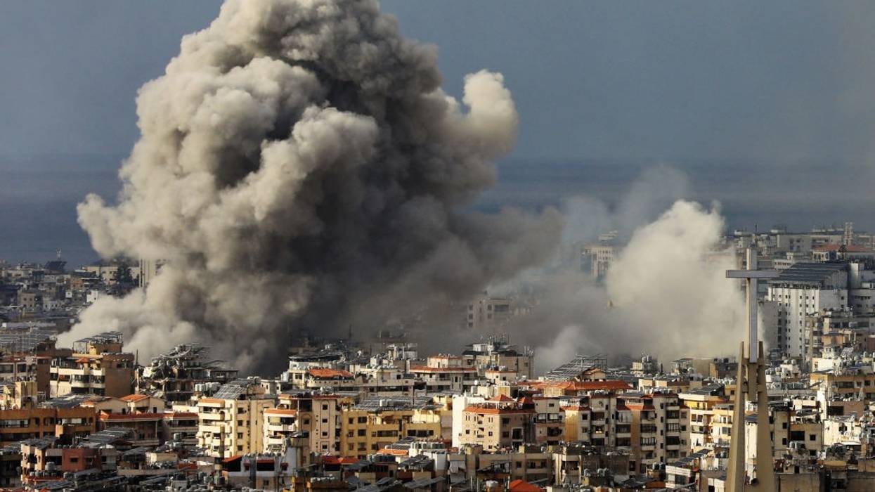 Smoke rises from Israeli airstrikes on the southern suburbs of Beirut