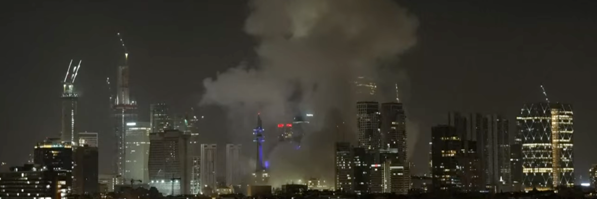 Smoke rising from Tel Aviv