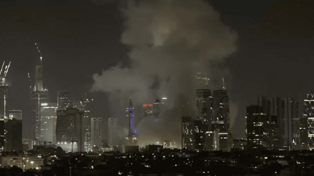 Smoke rising from Tel Aviv