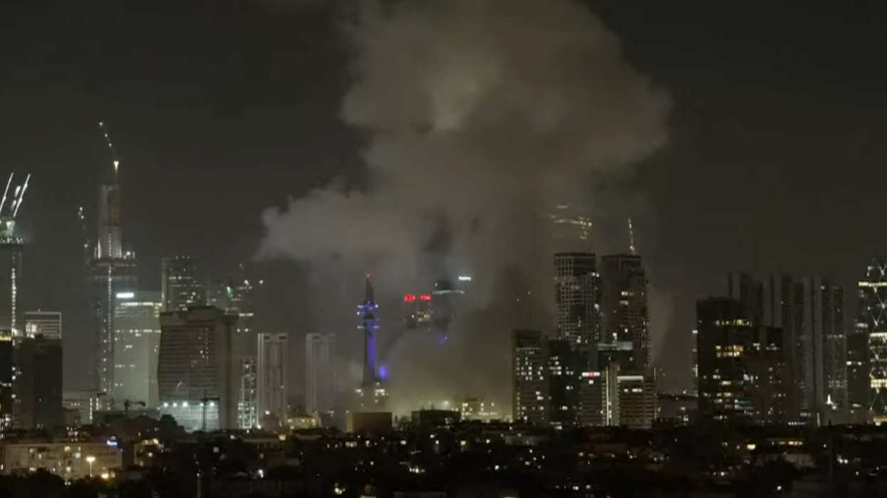 Smoke rising from Tel Aviv