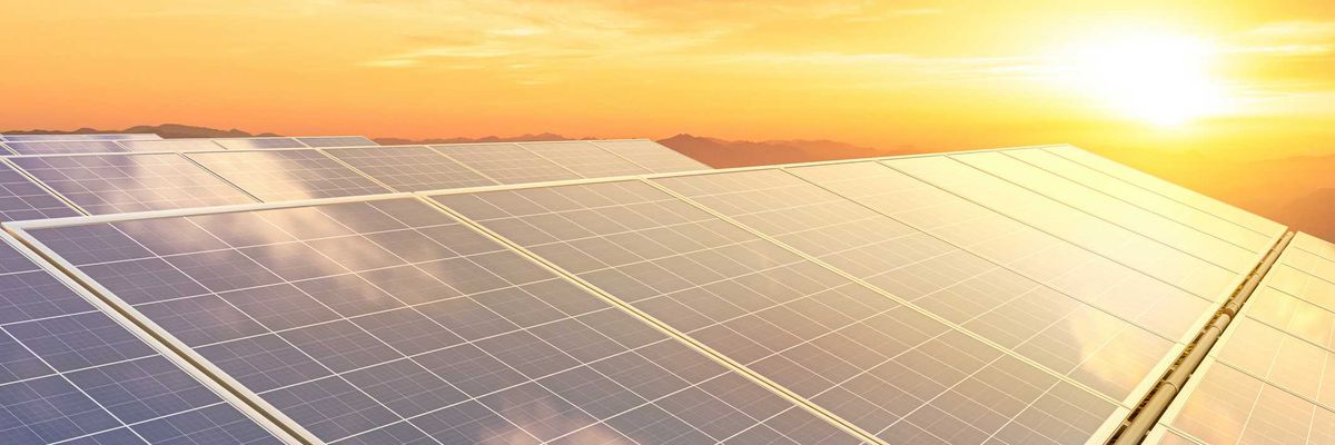 Solar panels under the sun