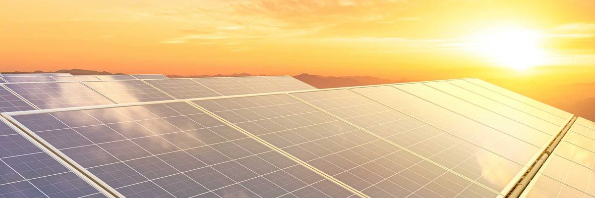 Solar panels under the sun